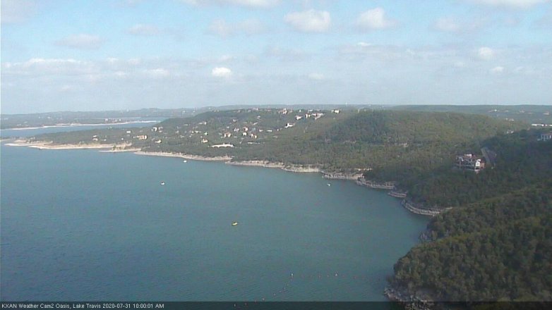 Lake Travis webcam, July 31, 2020 10:00 AM CT