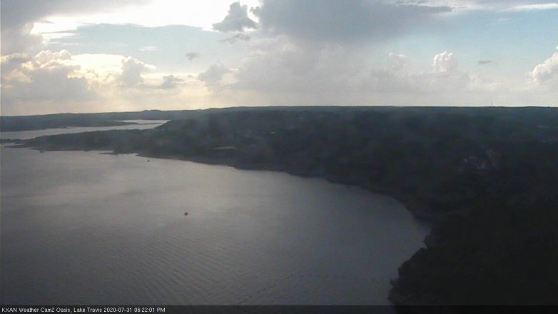 Lake Travis webcam, July 31, 2020 6:25 PM CT