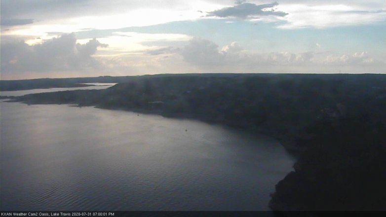 Lake Travis webcam, July 31, 2020 7:00 PM CT