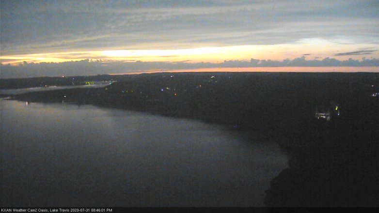Lake Travis webcam, July 31, 2020 8:45 PM CT