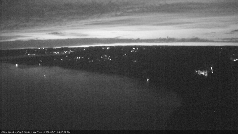 Lake Travis webcam, July 31, 2020 9:00 PM CT