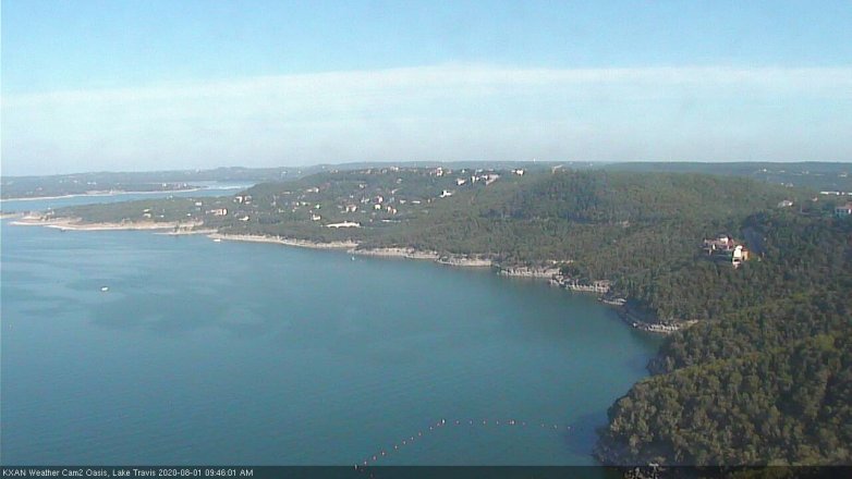 Lake Travis webcam, August 1, 2020 9:45 AM CT
