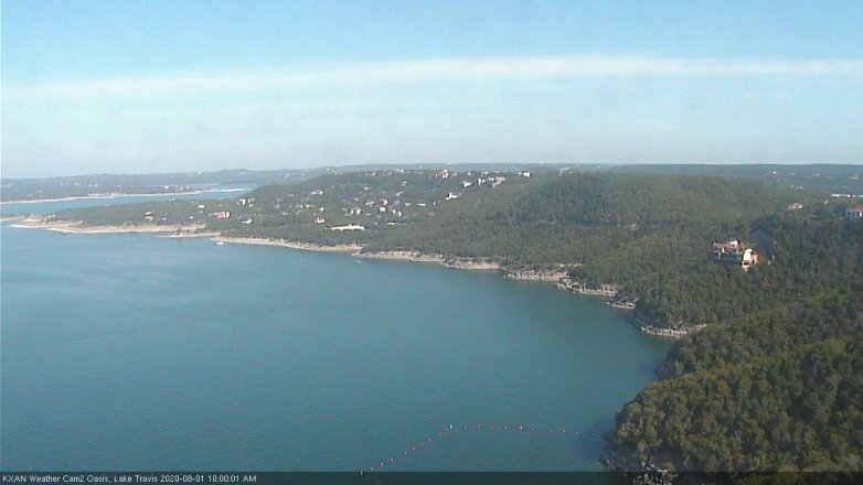 Lake Travis webcam, August 1, 2020 10:00 AM CT