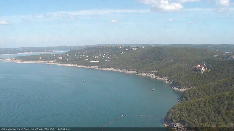 Lake Travis webcam, August 1, 2020 10:45 AM CT