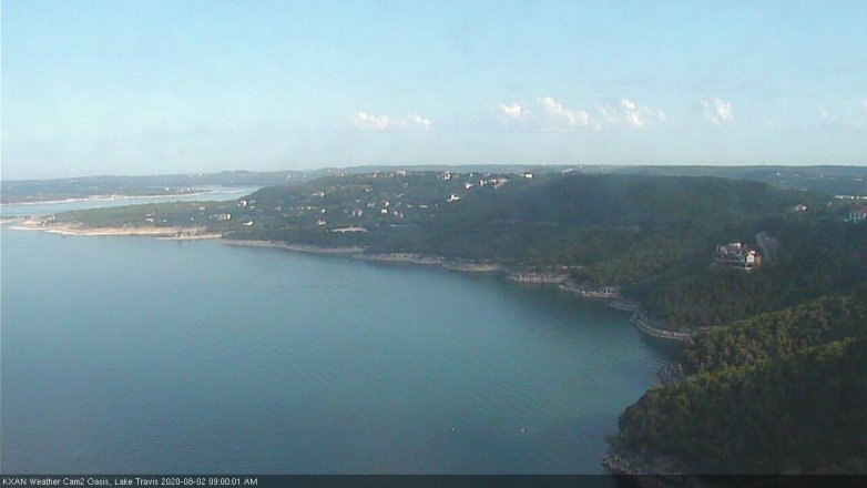 Lake Travis webcam, August 2, 2020 9:00 AM CT