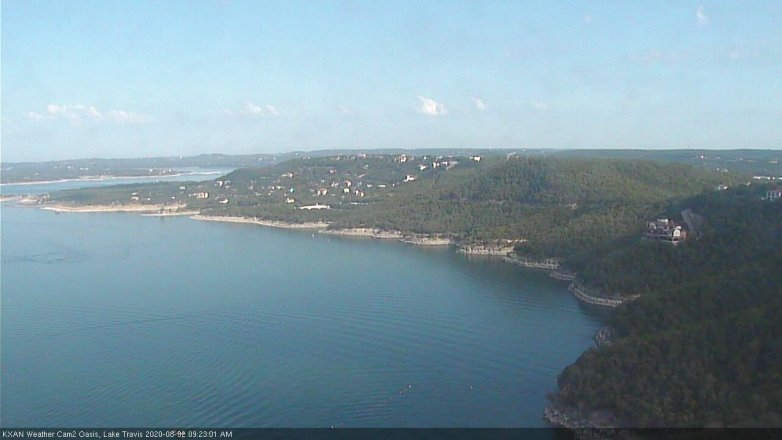 Lake Travis webcam, August 2, 2020 9:25 AM CT