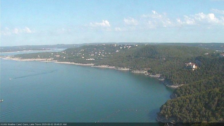 Lake Travis webcam, August 2, 2020 9:45 AM CT
