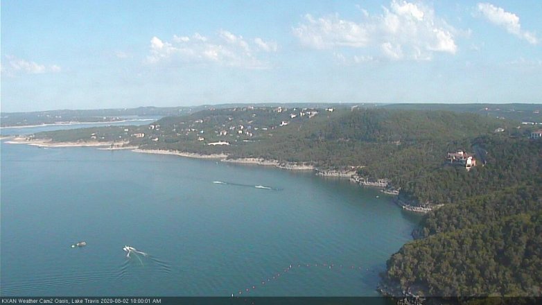 Lake Travis webcam, August 2, 2020 10:00 AM CT