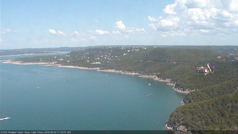 Lake Travis webcam, August 2, 2020 11:25 AM CT