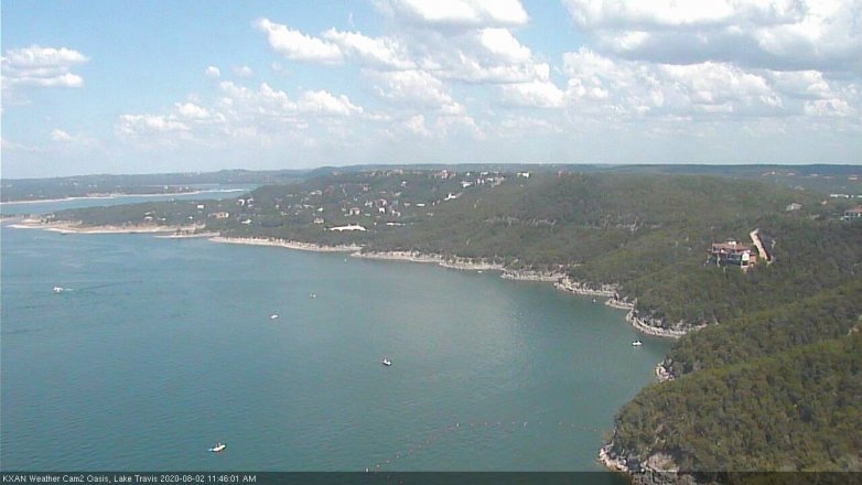 Lake Travis webcam, August 2, 2020 11:45 AM CT