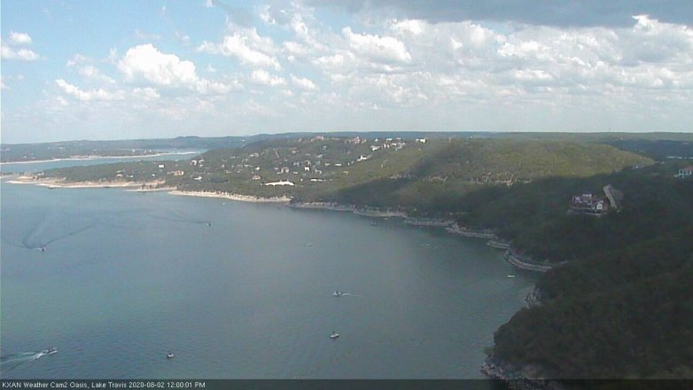 Lake Travis webcam, August 2, 2020 12:00 PM CT