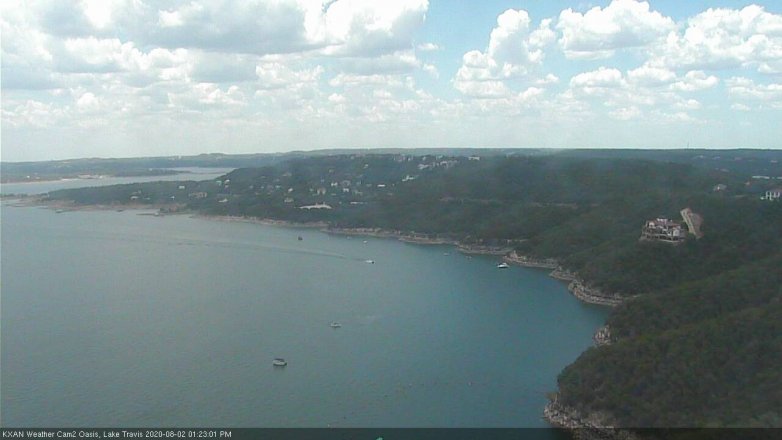 Lake Travis webcam, August 2, 2020 1:25 PM CT