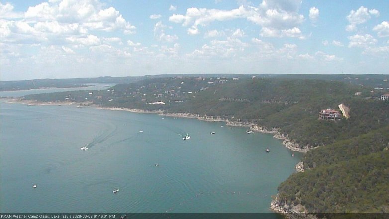 Lake Travis webcam, August 2, 2020 1:45 PM CT