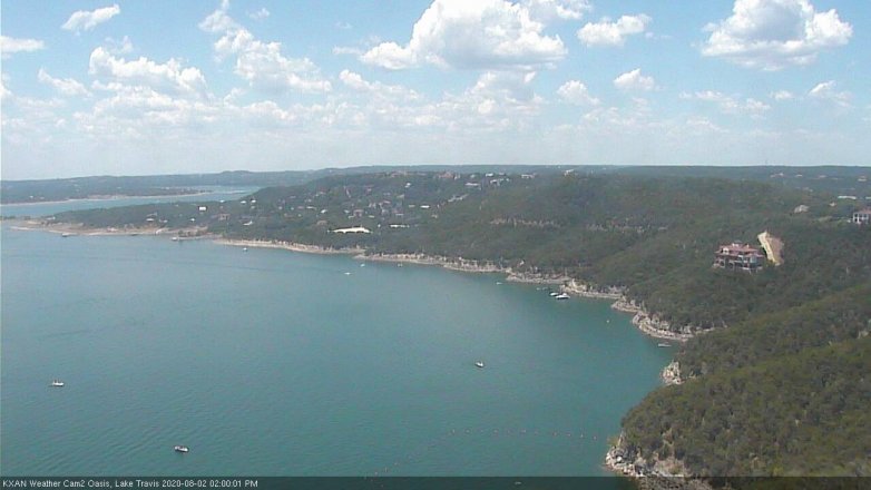 Lake Travis webcam, August 2, 2020 2:00 PM CT