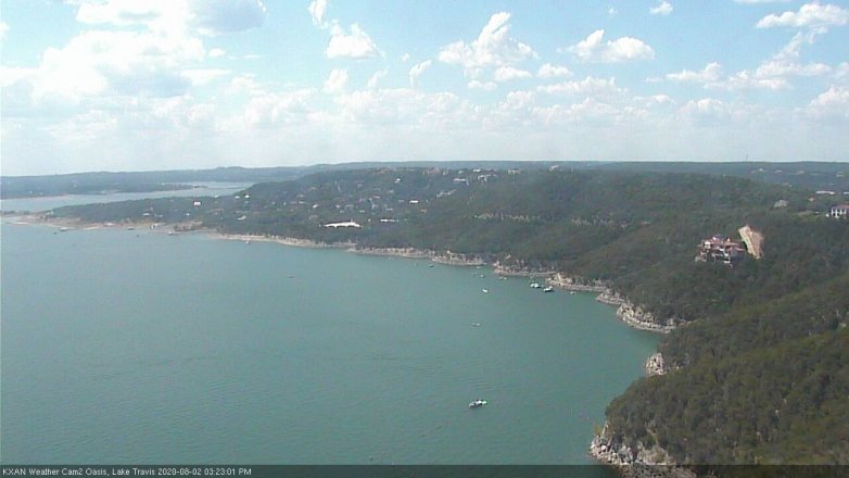 Lake Travis webcam, August 2, 2020 3:25 PM CT