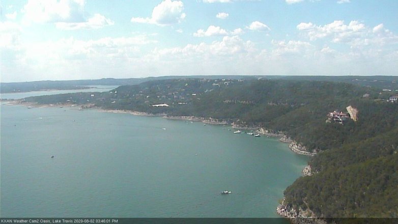 Lake Travis webcam, August 2, 2020 3:45 PM CT