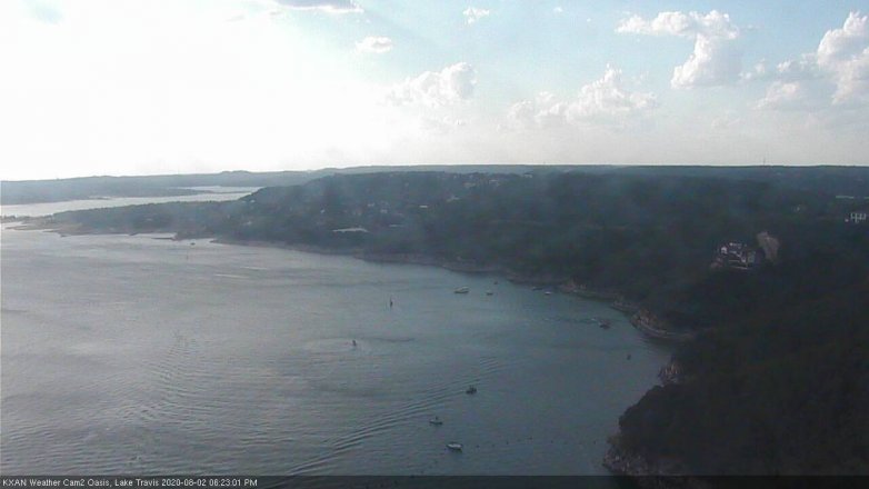 Lake Travis webcam, August 2, 2020 6:25 PM CT