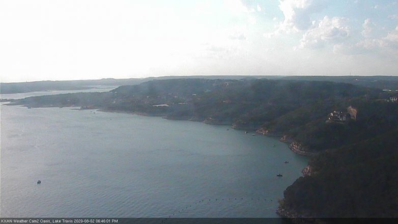 Lake Travis webcam, August 2, 2020 6:45 PM CT