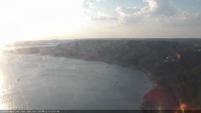 Lake Travis webcam, August 2, 2020 7:25 PM CT