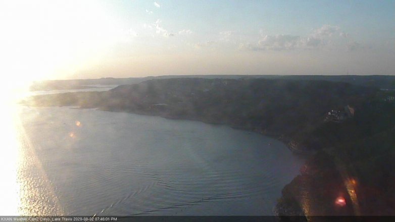 Lake Travis webcam, August 2, 2020 7:45 PM CT