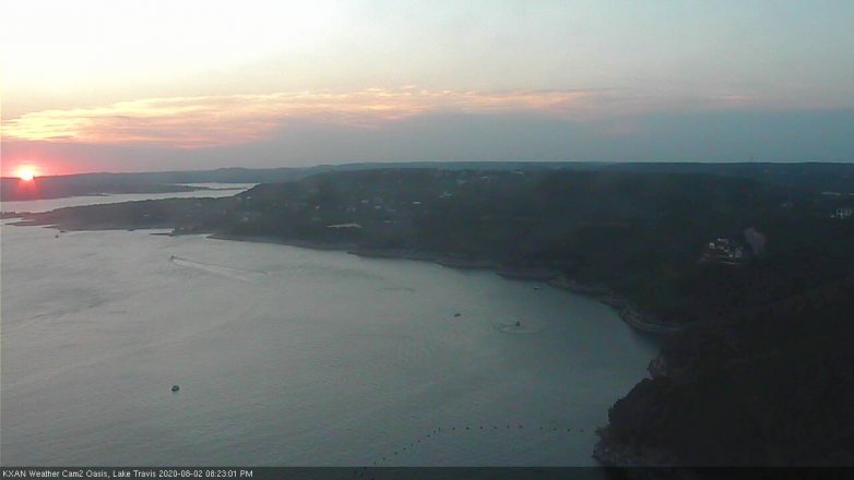 Lake Travis webcam, August 2, 2020 8:25 PM CT