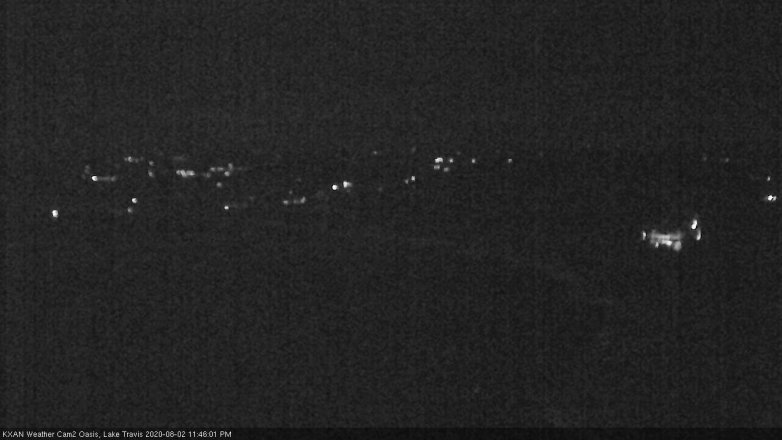Lake Travis webcam, August 2, 2020 11:45 PM CT