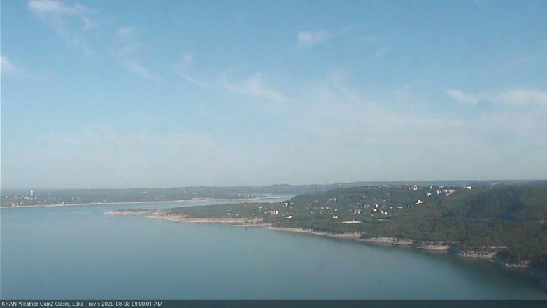 Lake Travis webcam, August 3, 2020 9:00 AM CT