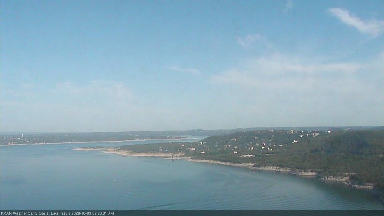 Lake Travis webcam, August 3, 2020 9:25 AM CT