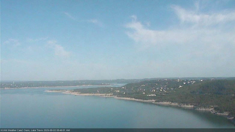 Lake Travis webcam, August 3, 2020 9:45 AM CT