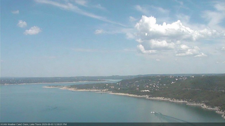 Lake Travis webcam, August 3, 2020 12:00 PM CT