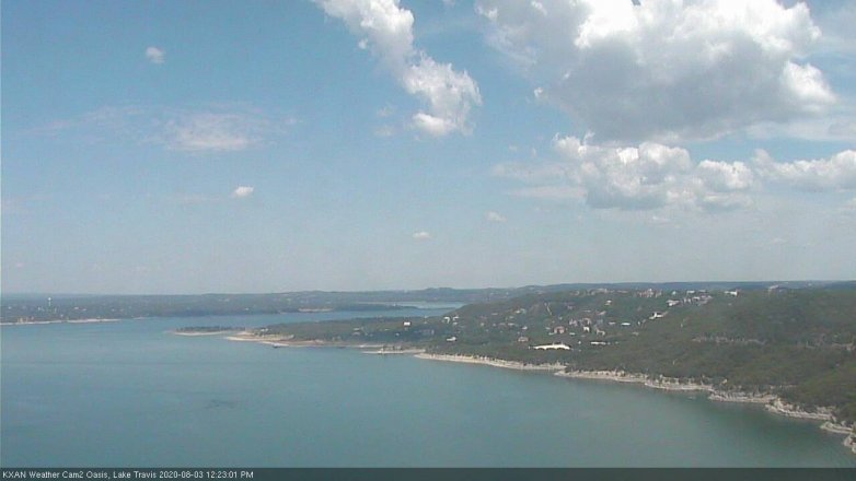 Lake Travis webcam, August 3, 2020 12:25 PM CT