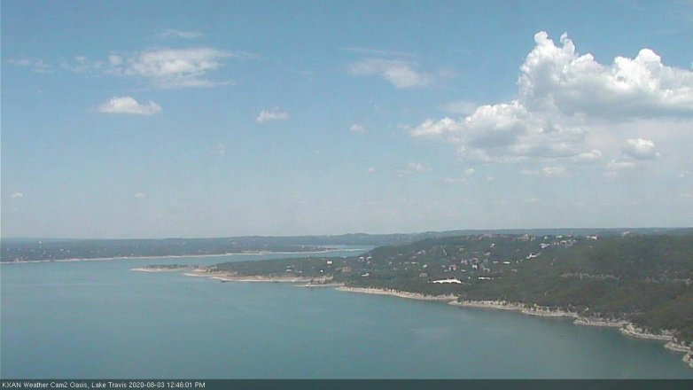 Lake Travis webcam, August 3, 2020 12:45 PM CT