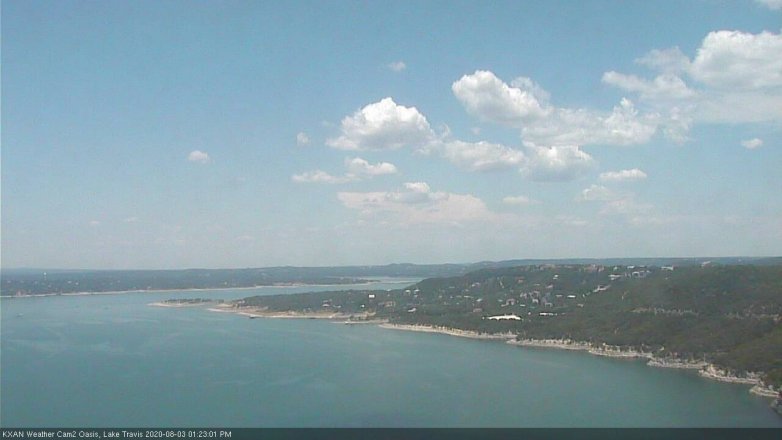 Lake Travis webcam, August 3, 2020 1:25 PM CT