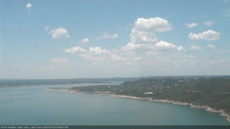 Lake Travis webcam, August 3, 2020 1:45 PM CT