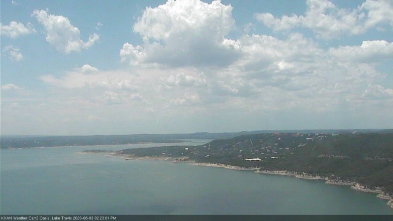 Lake Travis webcam, August 3, 2020 2:25 PM CT