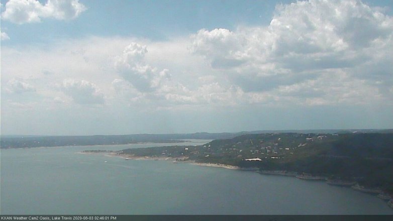 Lake Travis webcam, August 3, 2020 2:45 PM CT
