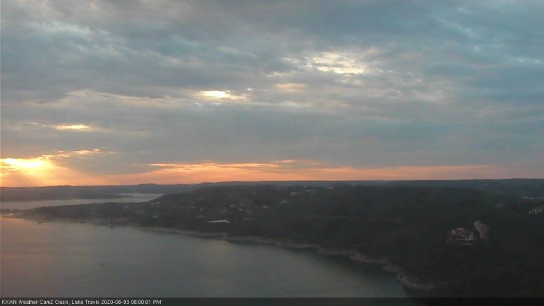 Lake Travis webcam, August 3, 2020 8:00 PM CT