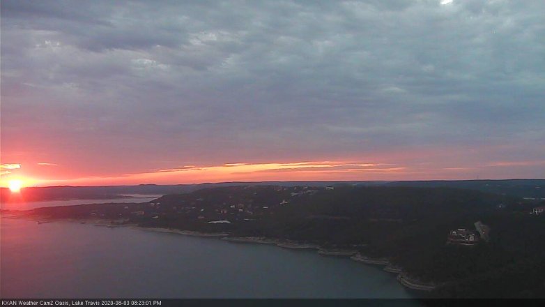 Lake Travis webcam, August 3, 2020 8:25 PM CT