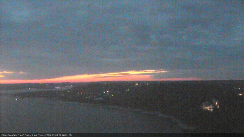Lake Travis webcam, August 3, 2020 8:45 PM CT