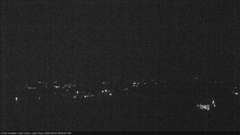 Lake Travis webcam, August 3, 2020 9:45 PM CT