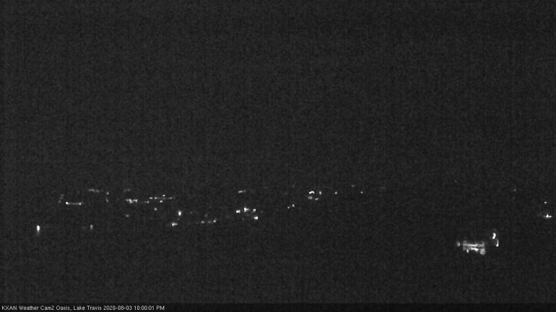 Lake Travis webcam, August 3, 2020 10:00 PM CT