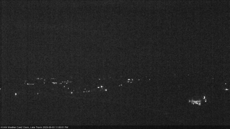 Lake Travis webcam, August 3, 2020 11:00 PM CT