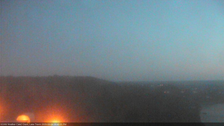 Lake Travis webcam, August 4, 2020 8:45 PM CT