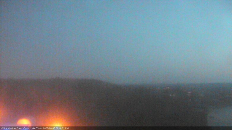 Lake Travis webcam, August 5, 2020 8:45 PM CT