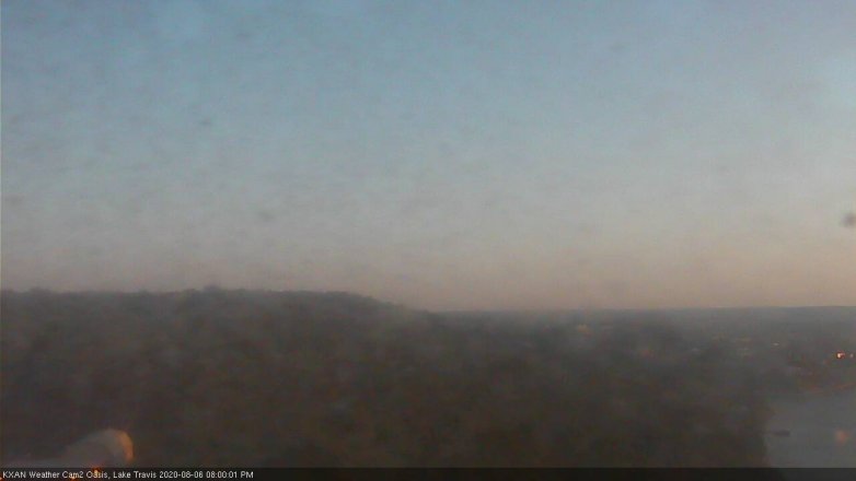 Lake Travis webcam, August 6, 2020 8:00 PM CT