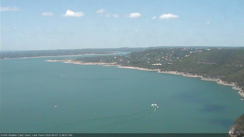 Lake Travis webcam, August 7, 2020 12:45 PM CT