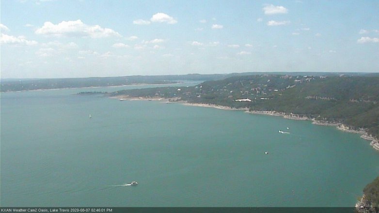 Lake Travis webcam, August 7, 2020 2:45 PM CT