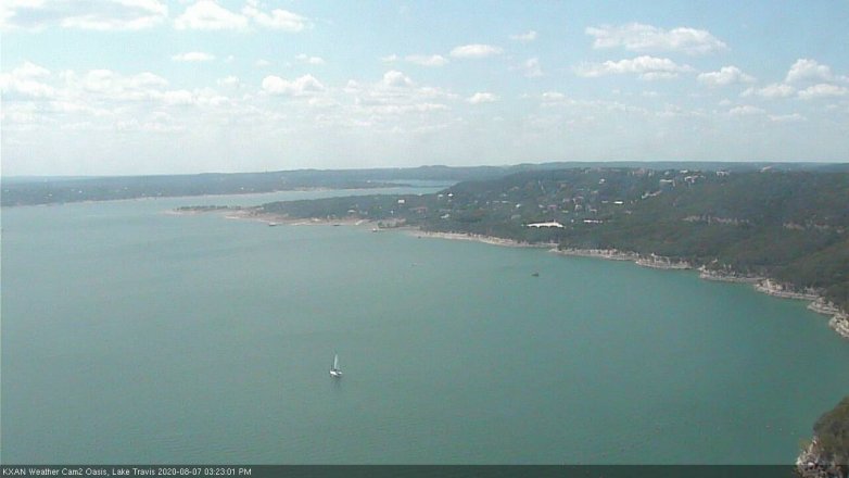 Lake Travis webcam, August 7, 2020 3:25 PM CT