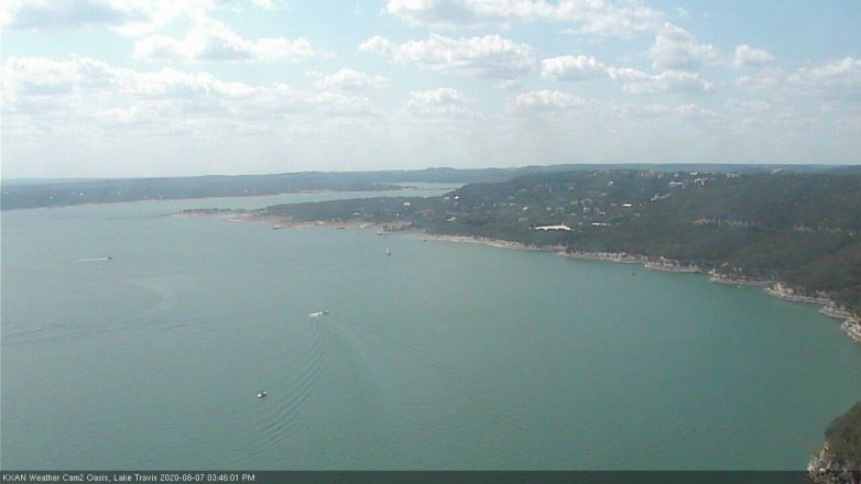 Lake Travis webcam, August 7, 2020 3:45 PM CT