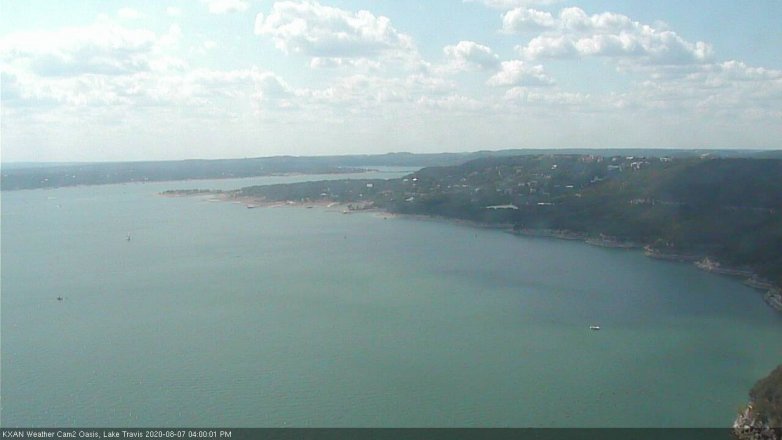 Lake Travis webcam, August 7, 2020 4:00 PM CT